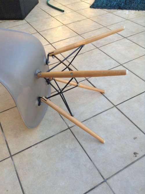 Funky  legs retro grey chair