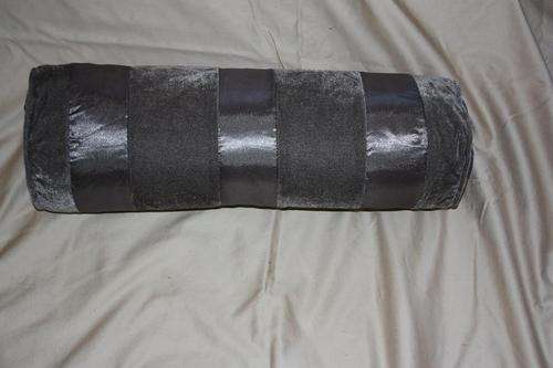Stunning Grey velvet and satin look long cushion