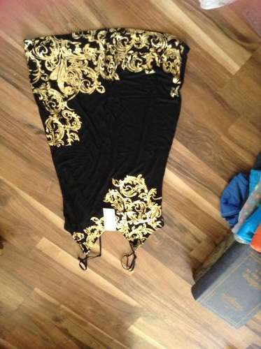 Black  with gold detailing adjustable strap dress
