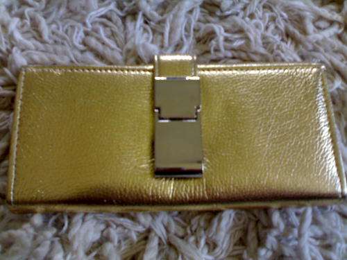 NEW STUNNING GOLD WITH BUCKLE LADIES PURSE
