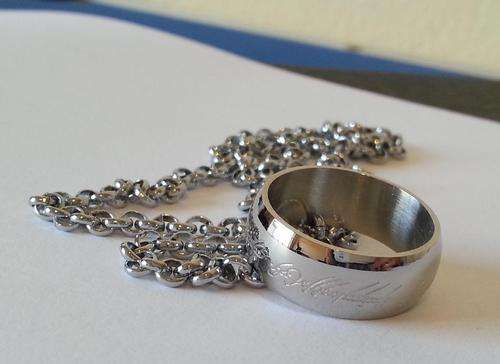 One Ring Silver Tungsten Pendant or Ring