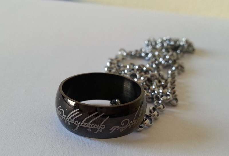 Goth One Ring Black Tungsten Pendant or Ring