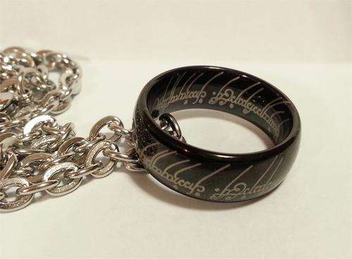 Goth Lord of the Rings The One Ring Black Tungsten Pendant or Ring