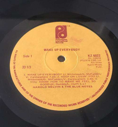 HAROLD MELVIN & THE BLUE NOTES ~ Wake Up Everybody (1976) SA Press