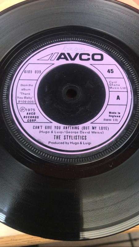 THE STYLISTICS ~ 1975 7 SINGLE 45 UK PRESS - CAN`T GIVE YOU ANYTHING (BUT MY LOVE)