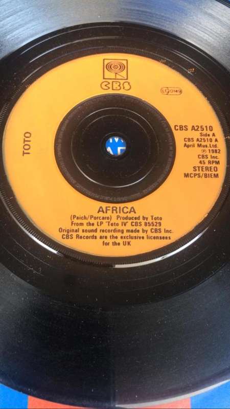 TOTO - AFRICA [7 SINGLE EP 45]  (1982) UK Press EX CBS A2510