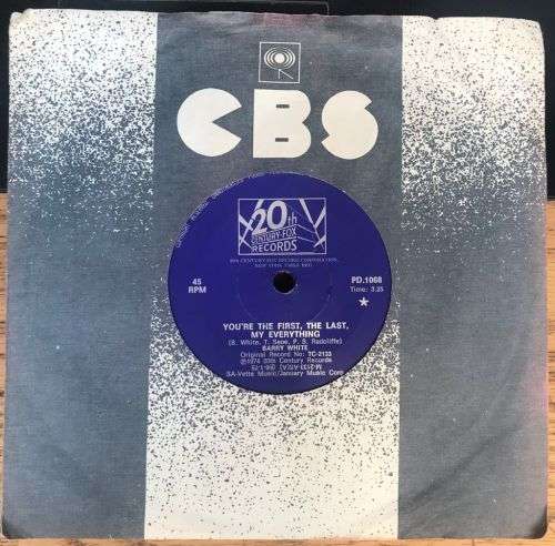 BARRY WHITE ~ YOU`RE THE FIRST, THE LAST, MY EVERYTHING - 1975 (7 SINGLE 45 RPM) SA PRESS