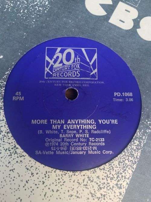 BARRY WHITE ~ YOU`RE THE FIRST, THE LAST, MY EVERYTHING - 1975 (7 SINGLE 45 RPM) SA PRESS