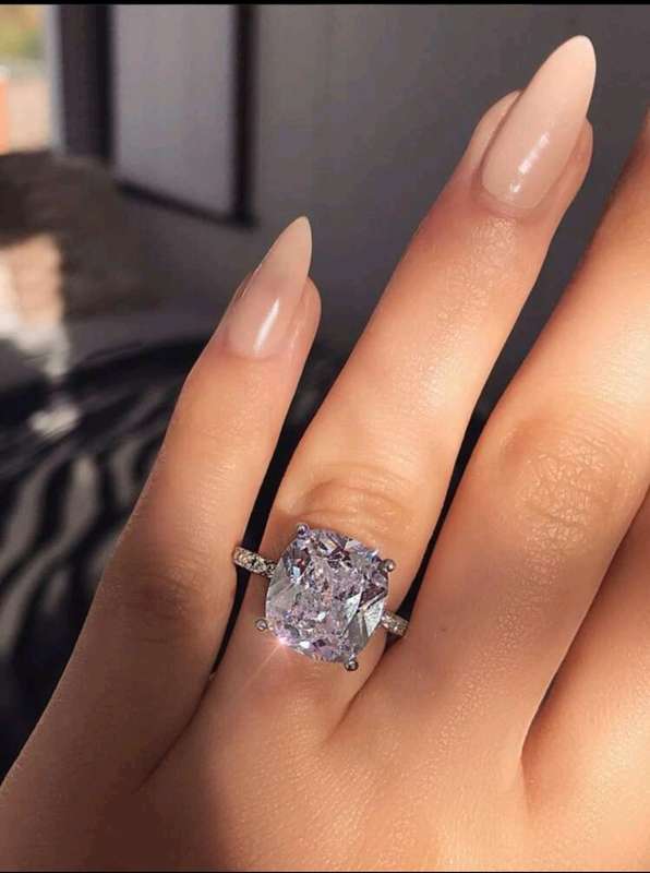 Elegant & Romantic Cushion Cut 4-prong Square Diamond Ring For Women, Wedding/engagement/party/propo