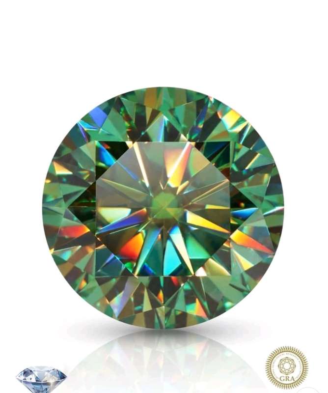0.5ct Olive Green Loose Moissanite Stone GRA Certificate