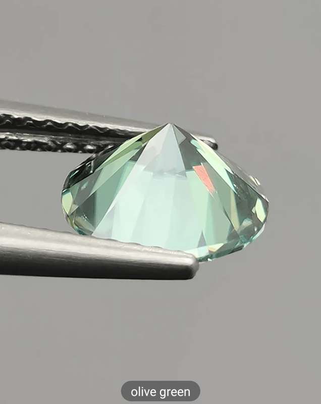 0.5ct Olive Green Loose Moissanite Stone GRA Certificate