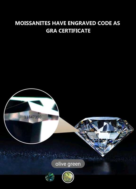 0.5ct Olive Green Loose Moissanite Stone GRA Certificate