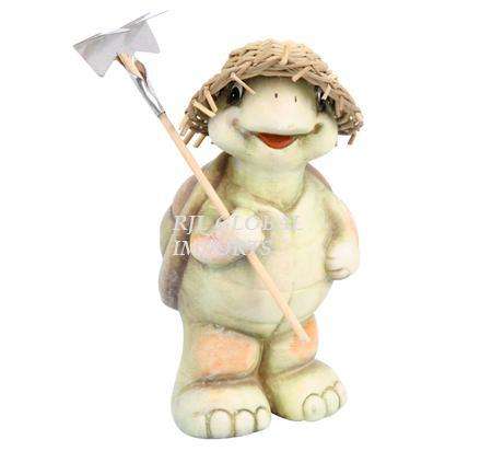 ORN TURTLE CERAMIC STANDING With HAT 15cm