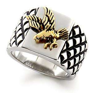 Men's Two Tone Bald Eagle Ring