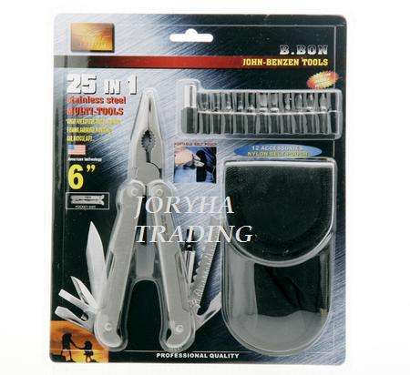 B.BON M/TOOL 25-IN-1 S/S-BITS W/POUCH
