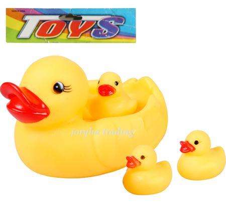 VINYL BATH TOY DUCK 4PCE