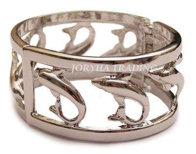 WEEKEND SPECIAL LISTING "Silver Dolphin" HINGED BRACELET