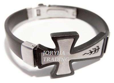 SPECIAL LISTING -  S/S RUBBER GENT'S BRACELET