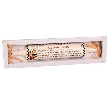KITCHEN RULES ROLLING PIN WALL PLAQUE