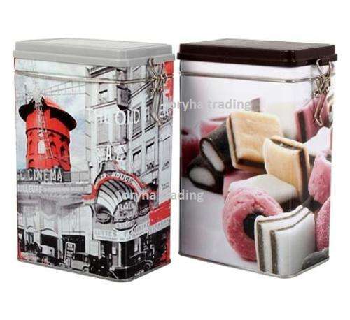 Storage Tin Rectangle shape Sized 12 x 7 x 19cm