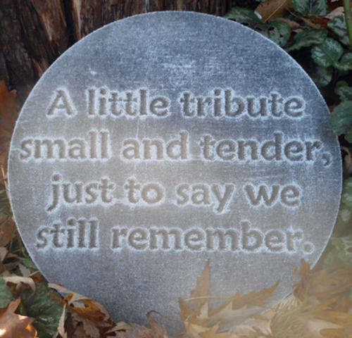25cm MEMORIAL PLAQUE - Garden Stone decor - crafted in SA