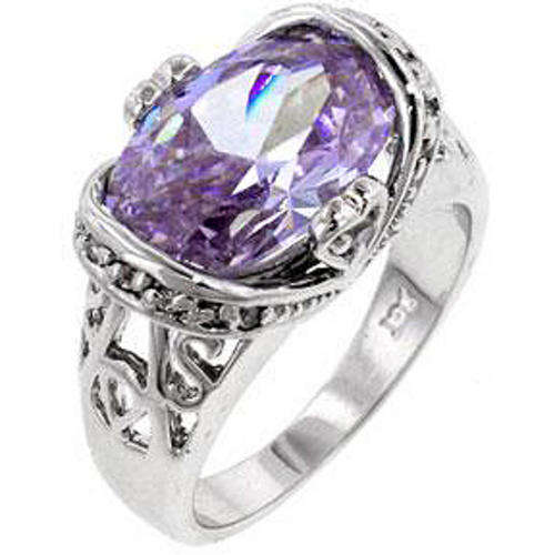 Clearance! - Light Amethyst Simulated diamond Ring- Size 8