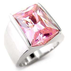 Just Arrived! Gorgeous Pink Topaz CZ Ring in Sleek Silver Finish Size 6