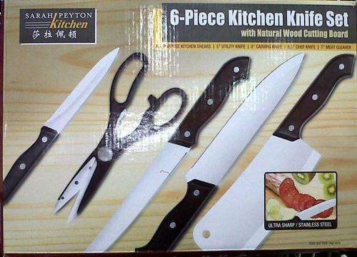 Sarah Peyton Kitchen Knife Set with Wooden Cutting Board