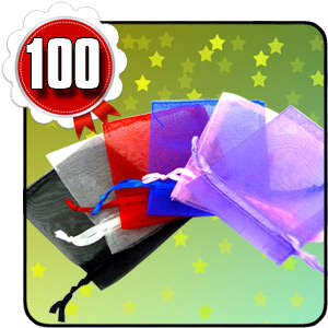 100 Mixed Lot - 7 x 9 cm Quality Organza Bags