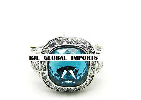 "NEW! GLAMOUR GIRL RANGE" - Aquamarine Crystal Ring in Size 6, 7 & 8 Only