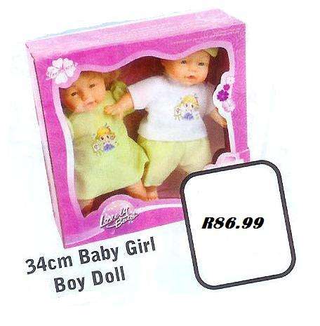 34cm Baby Girl and Boy Twin Dolls