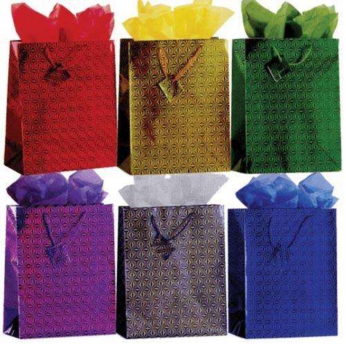 12 HOLOGRAM GIFT BAGS Size 36 X 30 CM (large)