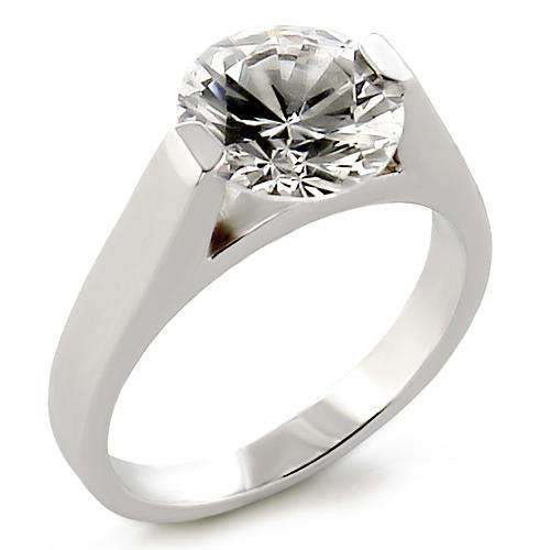 with FREE HANDBAG HANGER! Solitaire Simulated Diamond Ring in Size 8