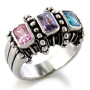 1 carat Multicolour CZ Ring in Size 9