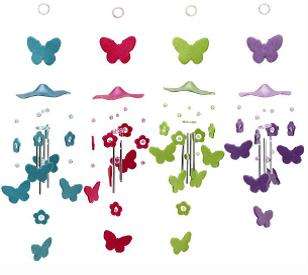 WINDCHIME BUTTERFLY METAL 48CM