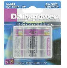 RECHARGEABLE BATTERIES 4PC - AA 2000mAh