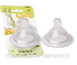FEEDING BOTTLE TEATS - WIDE NECK- 2 PACK