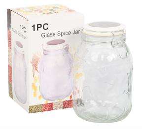 STORAGE JAR GLASS WITH CLIP SEAL LID