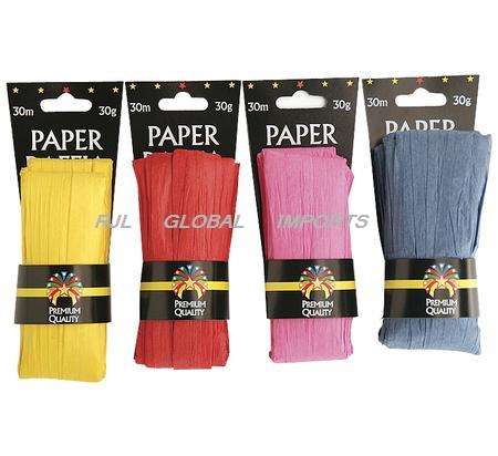 PAPER RAFFIA 30m IN ASSORTED COLOURS