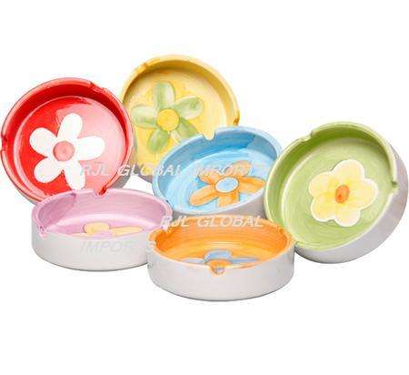 3 x ASHTRAYS CERAMIC