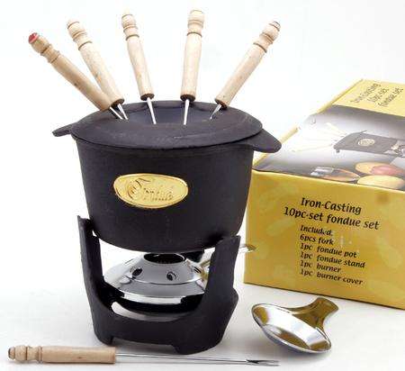 The Original Cast Iron 10 Pce Fondue Set