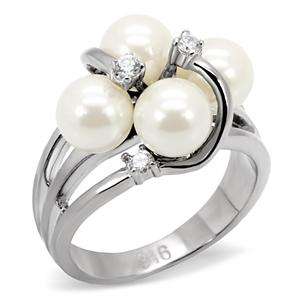CLASSIC WHITE PEARL COCKTAIL RING - SIZE 7