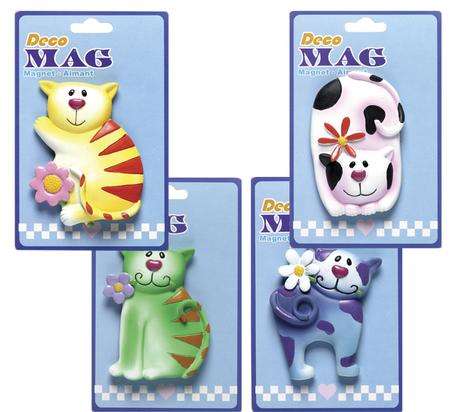CATS RULE! MAGNETIC MEMO HOLDERS x 4