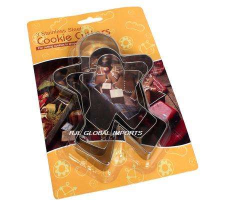 STAINLESS STEEL GINGERBREAD MAN ( 3 PIECE)