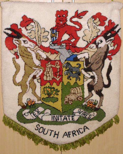 Old South African coat of arms - wall hanging, very large