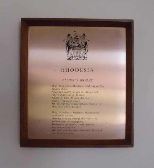 Rhodesian National Anthrm on copper - wall hanging