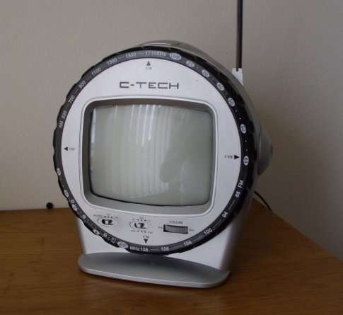 Small portable black and white tv