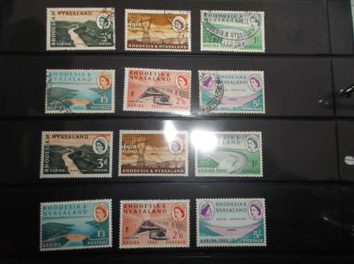 Rhodesia and Nyasaland Federation 1960 Kariba Opening. Mint and used sets