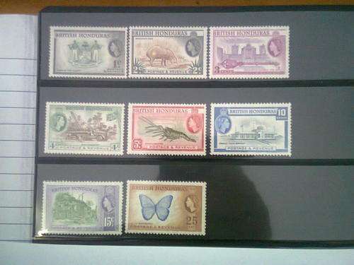 British Honduras 1953-57 QEII "country images" def. Lovely mint selection