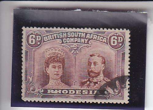 1910 BSAC (Rhodesia) Double Head def. FU 6d light hinge remnant. CV 250